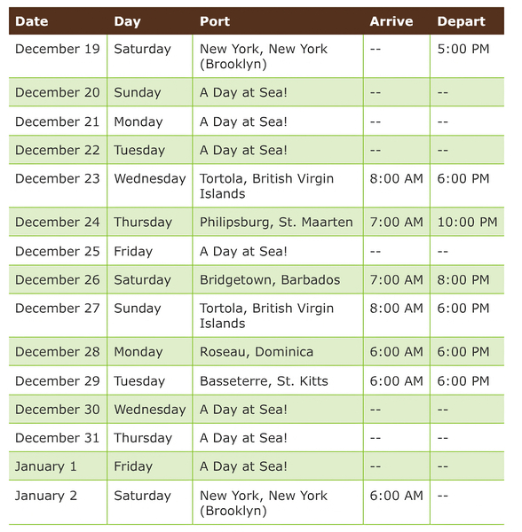 Pied Piper Christmas and New Years Caribbean Cruise